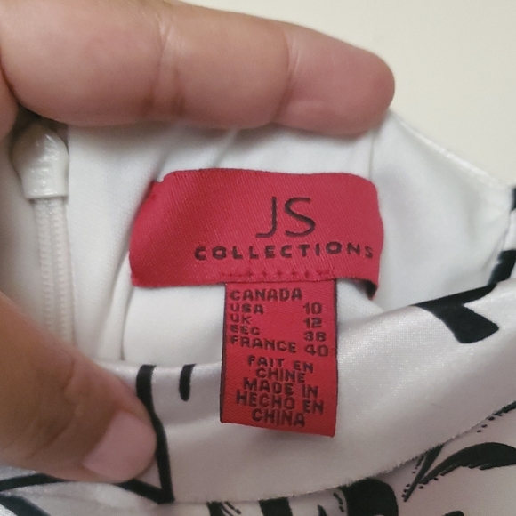 JS Collections Black and White Spaghetti Strap Sundress - Picture 2 of 7